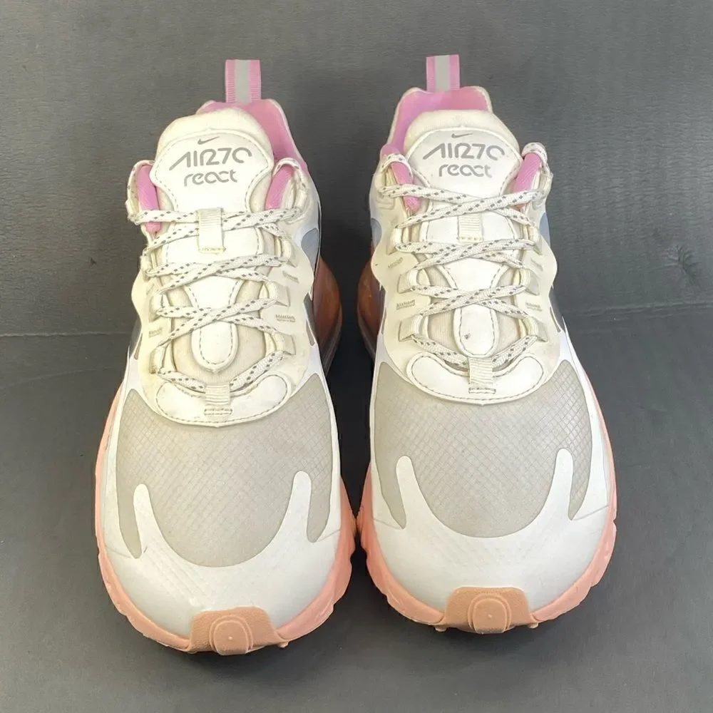 Nike Air Max 270 React Washed Coral sneaker athletic shoes womens size 9